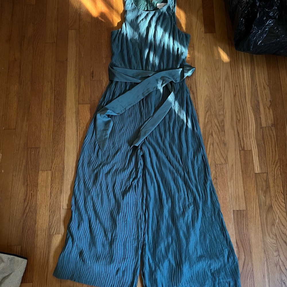 Anthropologie Teal Green Soft Flowy Jumpsuit